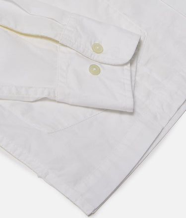 UNIVERSAL WORKS DWIGHT SURCHEMISE 34169 POPELINE BLANC - Shoelosophy