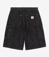 CARHARTT WIP OG DOUBLE KNEE SHORT I036590 SNAKE CAMO BLACK HEAVY STONE - Shoelosophy