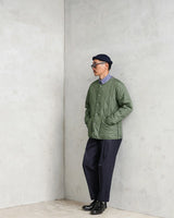 TAION UNISEX 밀리터리 크루 넥 다운 재킷 올리브 - Shoelosophy