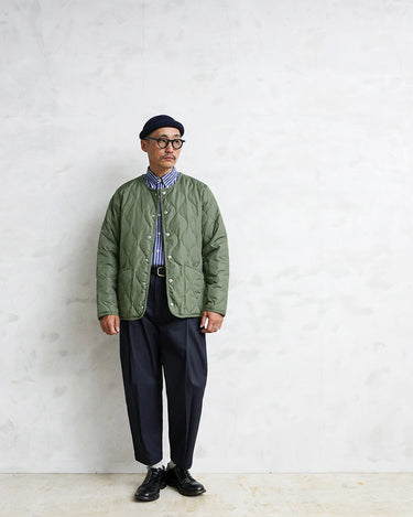 TAION UNISEX MILITARY CREW NECK DOWN JACKET OLIVE