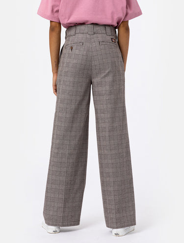 DICKIES WOMENS BAKERHILL PANT BROWN TARTAN