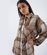 DR DENIM MONA SHIRT 2131119 BEIGE CAMICIA OVERSIZE DONNA - Shoelosophy