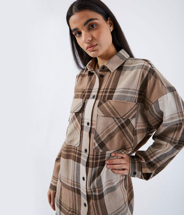 DR DENIM MONA SHIRT 2131119 BEIGE CAMICIA OVERSIZE DONNA - Shoelosophy