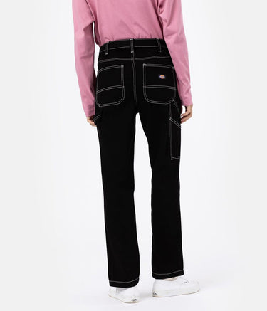 DICKIES WOMNENS ELLENDALE DENIM RINSED BLACK PANTALONE WORK DONNA