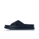 CLARKS SIGNATURE TORFORD CROSS SANDAL SLIDE 181382 BLACK LEATHER - Shoelosophy