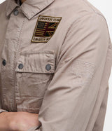 BARBOUR INTERNATIONAL STEVE McQUEEN WORKERS CASUAL MCA0976 BE51 TIMBERWOLF COTTON RIPSTOP - Shoelosophy