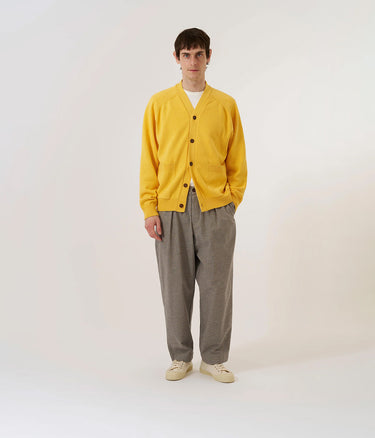 UNIVERSAL WORKS POCKET DAVID CARDIGAN 32451 YELLOW - Shoelosophy