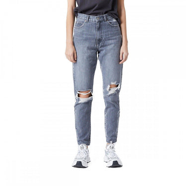 DR DENIM NORA 2020103 176 MOM JEANS DONNA WASHED GREY RIPPED - Shoelosophy