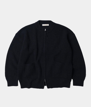 FRIZMWORKS WOOL DECK ZIP UP CARDIGAN BLUE