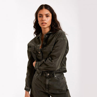 DR DENIM TILLY WORKER JACKET 2211102 WASHED THYME - Shoelosophy