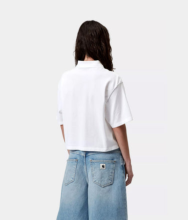CARHARTT WIP WOMENS SCRIPT POLO TS I034553 WEISS - Shoelosophy