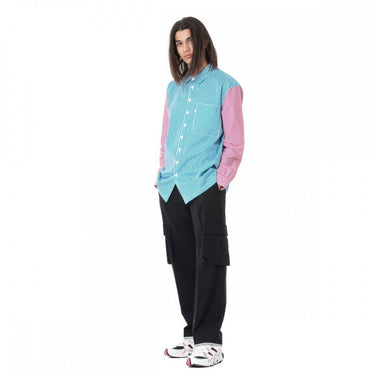 BONSAI L/S STREIFENHEMD SH056 BLAU FUCHSIA HERGESTELLT IN ITALIEN STREIFENHEMD FÜR HERREN - Shoelosophy