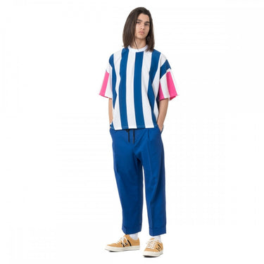 T-SHIRT BONSAI STRIPES TS009 JERSEY BLEU BLANC MADE IN ITALY PULL RAYÉ HOMME - Shoelosophy
