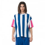 T-SHIRT BONSAI STRIPES TS009 JERSEY BLEU BLANC MADE IN ITALY PULL RAYÉ HOMME - Shoelosophy