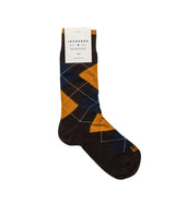 IN THE BOX COTTON ARGYLE SOCKS MILITARY GREEN DARK YELLO MADE IN ITALY - Shoelosophy
