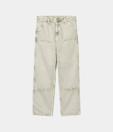 CARHARTT WIP DOUBLE KNEE PANT I035825 OPUNTIA CHALK WASH - Shoelosophy