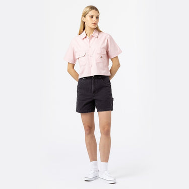 DICKIES WOMENS DUCK CANVAS SHORT STONE WASHED BLACK