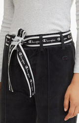 CHAMPION REVERSE WEAVE VELOUR WIDE LEG PANTS 110968 KK012 BLACK PANTALONE DONNA - Shoelosophy