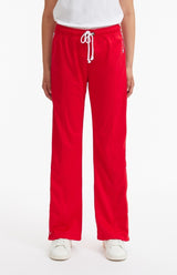 CHAMPION REVERSE WEAVE STAIGHT HEM PANTS 111250 RS017 RED WOMEN'S TROUSERS - Shoelosophy