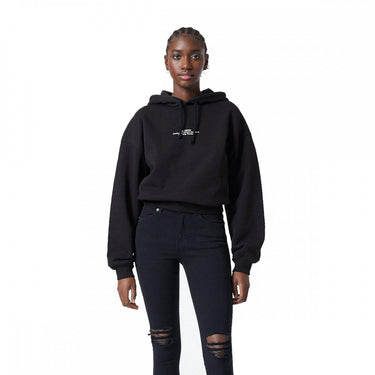 DR DENIM ESTRID HOODIE 2141101 BLACK FELPA DONNA - Shoelosophy