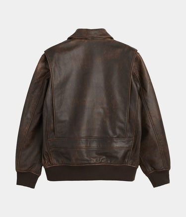 LEVI'S CLAYTON LEATHER AVIATOR JACKET 003AU-0000 BROWN LEATHER BRACKEN
