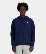 NEW BALANCE FLEECE HOODED SWEATSHIRT JACKET MJ41502NNY NAVY - Shoelosophy