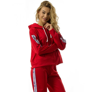 CHAMPION REVERSE WEAVE HOODED FULL ZIP TOP 111248 RS017 RED FELPA DONNA - Shoelosophy