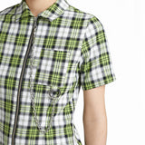 THE RAGGED PRIEST GATHERER DRESS 01090WV COTTON WOVEN GREEN CHECK - Shoelosophy