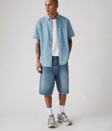 LEVI'S 478 BAGGY SHORTS 001JM-0000 BLUE STONE WASHED JORTS UOMO - Shoelosophy