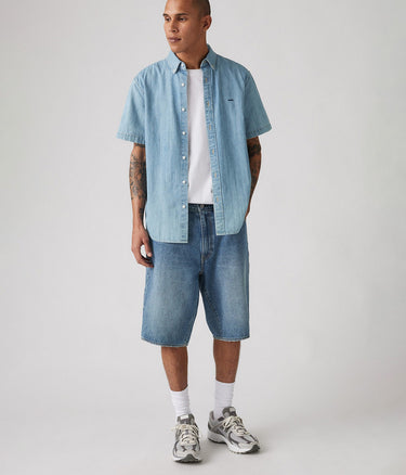 LEVI'S 478 BAGGY SHORTS 001JM-0000 BLUE STONE WASHED JORTS UOMO - Shoelosophy