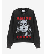AMISH CREW SWEATER CHAOS PIGMENT STONE BLACK - Shoelosophy