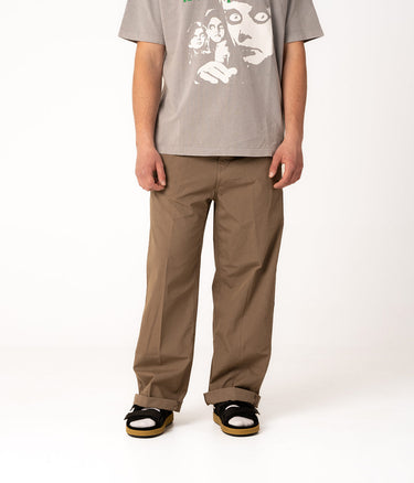 AMISH CHINO JAPAN PANT PIGMENT DYED WIDE LEGS POPELINE COTTON CANAPA