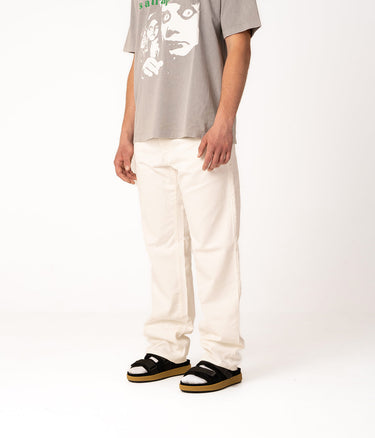 AMISH JAMES RAW EDGE BULL DENIM ECRU