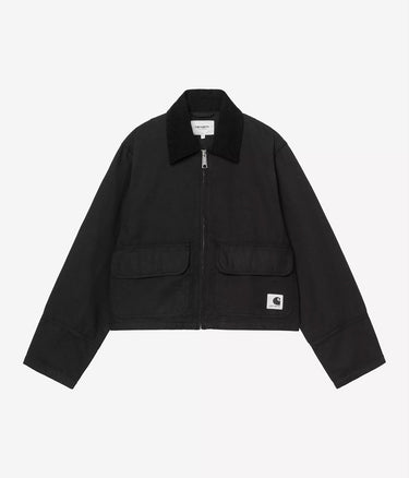 CARHARTT WIP WOMENS PRESCOTT JACKET I036512 BLACK GARMENT DYED