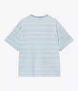 CARHARTT WIP MATTI T-SHIRT I036183 STRIPE ICARIA SPHENE INDIGO OVERDYED - Shoelosophy