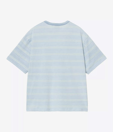 CARHARTT WIP MATTI T-SHIRT I036183 STRIPE ICARIA SPHENE INDIGO OVERDYED - Shoelosophy