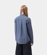 CARHARTT WIP WOMENS GROFF SHIRT I036277 CHECK BLUE - Shoelosophy