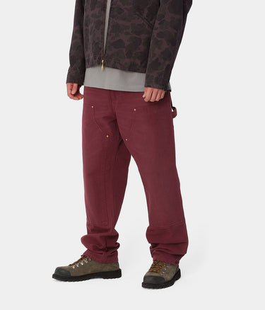 CARHARTT WIP PANTALON DOUBLE GENOU I031501 TOILE VIEILLIE MALBEC