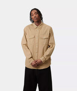 CARHARTT WIP SANTA FE SHIRT I034384 DUSTY HAMILTON BROWN - Shoelosophy