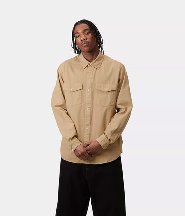 CARHARTT WIP SANTA FE SHIRT I034384 DUSTY HAMILTON BROWN - Shoelosophy