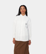 CARHARTT WIP WOMENS ABLAZE SHIRT I033694 WHITE - Shoelosophy