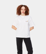 CARHARTT WIP WOMENS AMERICAN SCROPT T-SHIRT I032218 WHITE - Shoelosophy