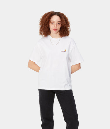 CARHARTT WIP WOMENS AMERICAN SCROPT T-SHIRT I032218 WHITE - Shoelosophy