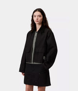 CARHARTT WIP 여성 프레스콧 재킷 I036512 블랙 가먼트 다이 염색 - 신발염증