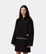 CARHARTT WIP 여성 프레스콧 재킷 I036512 블랙 가먼트 다이 염색 - 신발염증