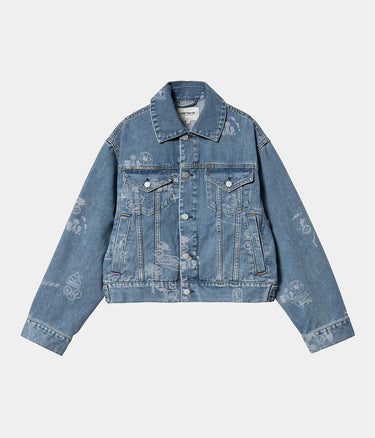 CARHARTT WIP 여성 스탬프 재킷 I033744 DENIM MAITLAND - Shoelosophy