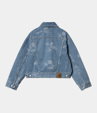 CARHARTT WIP 여성 스탬프 재킷 I033744 DENIM MAITLAND - Shoelosophy