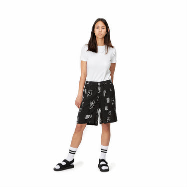 CARHARTT WOMENS TOM KROL SAUCE SHORT I028695 BLACK PRINT - Shoelosophy