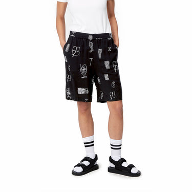 CARHARTT WOMENS TOM KROL SAUCE SHORT I028695 BLACK PRINT - Shoelosophy