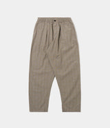 UNIVERSAL WORKS PLEATED TRACK PANT 34145 GREY BROWN WALES GLEN CHECK - Shoelosophy